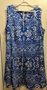 Danny & Nicole size 22W Blue/White Dress